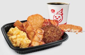 Jack in the box 3pc Classic French Toast Sticks Platter W Bacon & Sausage Combo