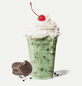 Jack in the box Mint Oreo Cookie Shake